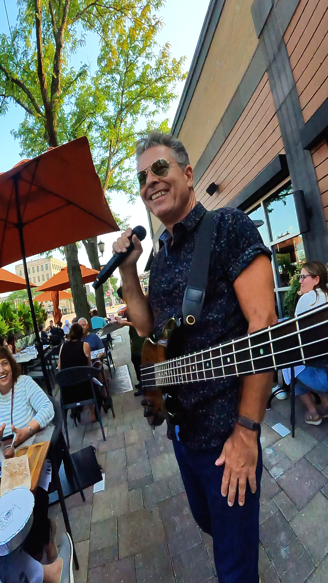 Nick Sanzeri performing at an outdoor venue