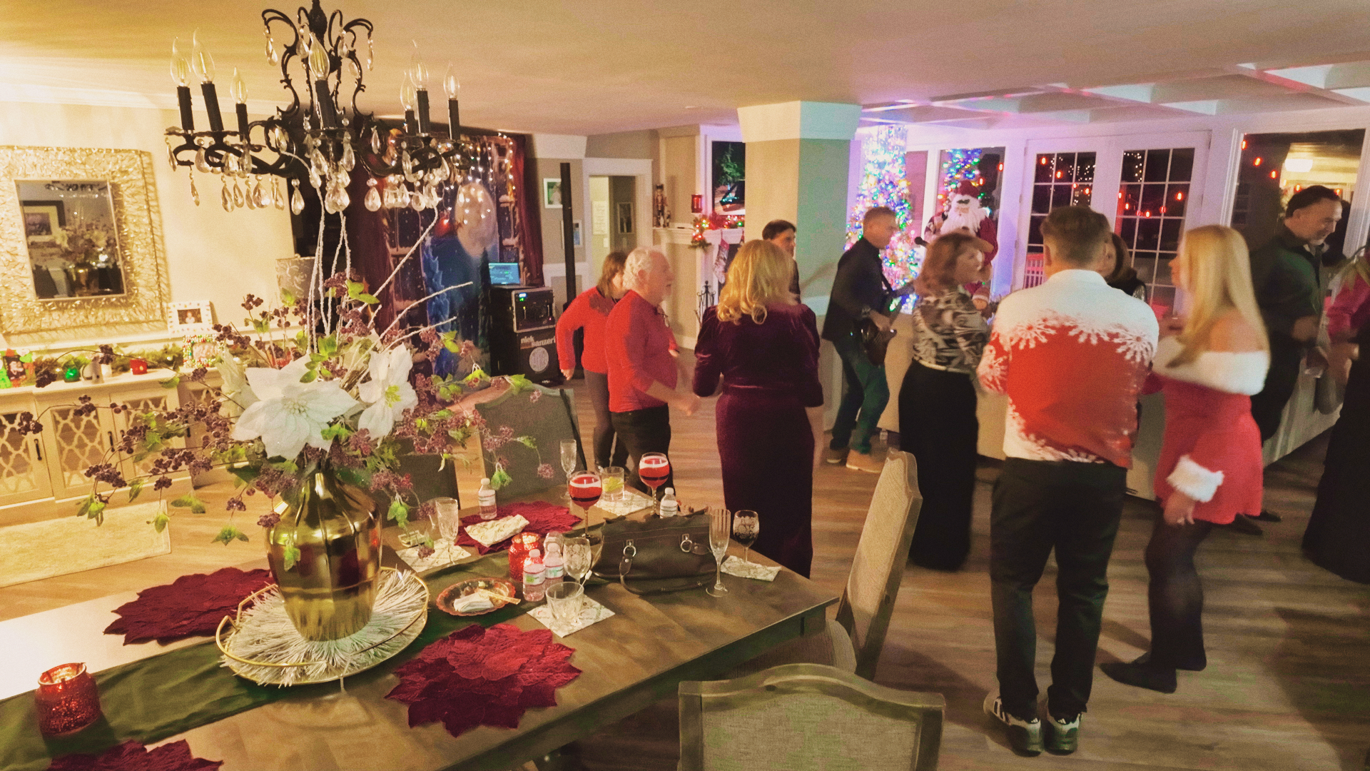 Private party dance floor during live performance